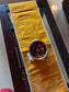 Real Banarasi Brocade Raw Dupion Silk Yellow Bandhej Table Runner | Luxury Table Décor by Sajja