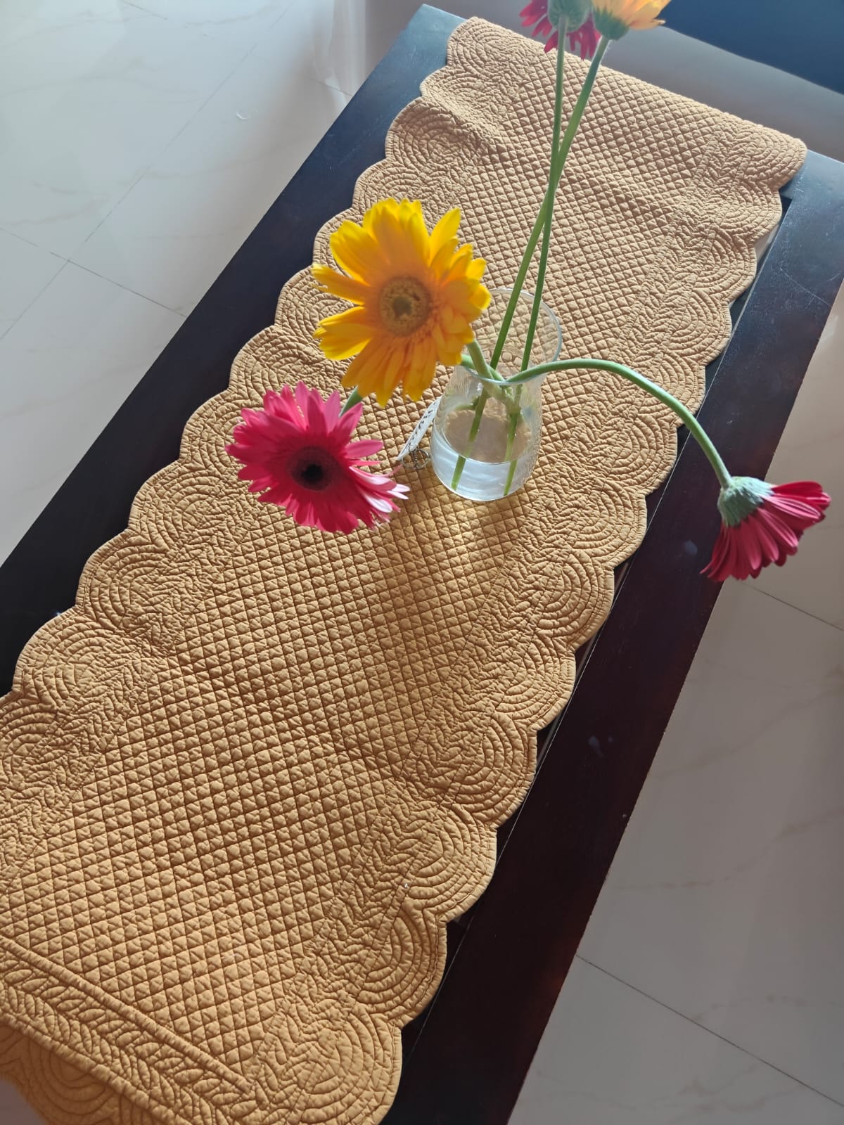 Buy Cotton Vintage Quilted Table Runner Chrome Organic Cotton Table Runner