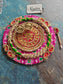 Rani Pink Roli Chawal Platter with Tilak Stick | Rakhi Decoration Festive Centre piece Decor | Gift 
