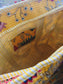 Yellow Floral Hand block Printed Quilted Tote Bag with concealed zip 15x 18x 5 inches