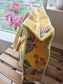Yellow Floral Hand block Printed Quilted Tote Bag with concealed zip 15x 18x 5 inches