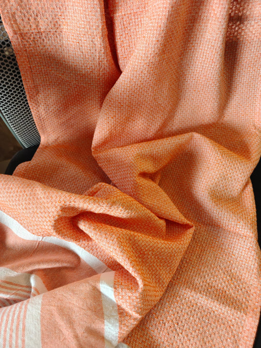 Super Absorbent Organic Cotton Bath Towel With Tassel Light Orange Large