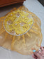 Decorative Yellow Silver Golden Organza Gota Patti Thalposh/Thali Cover