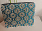 Designer Teal Weave Multi Purpose Pouch Cosmetic Bag Pencil Pouch Clutch Bag