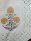 Premium Percale Hand Block Cotton King Bedsheet Yellow Floral 108 inches x 108 inches