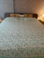 Cotton Jaipuri Hand Block  Queen Size Bedsheet  90 x108 inches | Sea Blue Floral Design