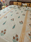 Hand block Printed 100% Cotton Floral Double Bedsheet Yellow White 90 x108 inches