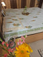 Hand block Floral Motif Yellow Green Kinar Phool Cotton Double Bedsheet Queen | Smaller King