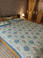 Sajja Hand Block Printed Bedsheet | Pure Cotton | Double Bed Queen Size 90"x108" | 210 TC Bedsheets | Includes 2 Pillow Covers (Hatti )