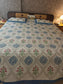 Sajja Hand Block Printed Bedsheet | Pure Cotton | Double Bed Queen Size 90"x108" | 210 TC Bedsheets | Includes 2 Pillow Covers (Hatti )