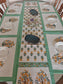 Rajwadi  Elegance Teal Yellow Table Runner Table Mats & Napkins - Set of 7 pieces