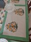 Rajwadi  Elegance Teal Yellow Table Runner Table Mats & Napkins - Set of 7 pieces