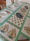 Rajwadi  Elegance Teal Yellow Table Runner Table Mats & Napkins - Set of 7 pieces