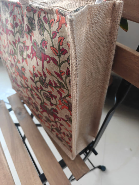 Stylish Chetak Horse Silk Jute Gifting Bag | Eco friendly Handcrafted Tote Shopping Bags
