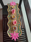 Auspicious Kamal Gota Patti Tealight Table Runner Diwali Decoration Festive Centre piece Decor