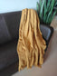 Designer Pure Cotton Waffle Throws Mustard  (Onesize)