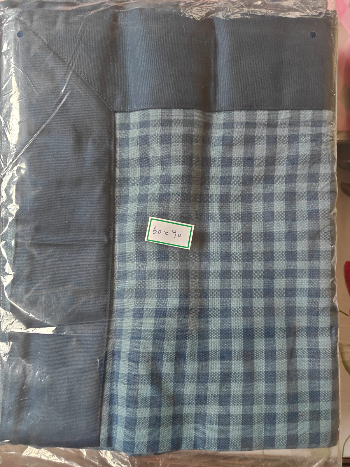 Buy Checkered Blue Cotton Table Cloth -6 Seater Table Cover 60 IN x 90 IN
