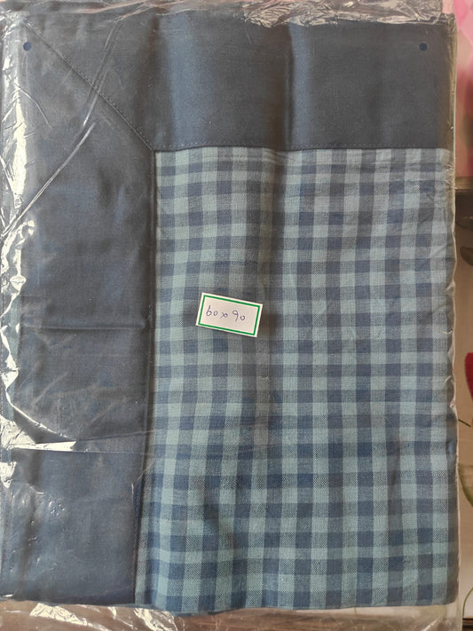 Buy Checkered Blue Cotton Table Cloth -6 Seater Table Cover 60 IN x 90 IN