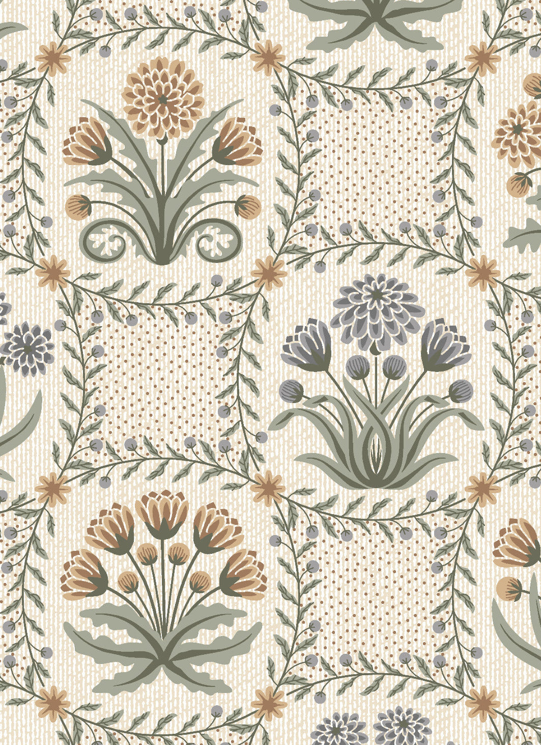Premium Opulence Traditional King Bedsheet Beige Green 108 inches x 108 inches