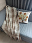 Earthy Beige Bohomein Pure Cotton Check Waffle Throws (Onesize)