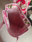 Pink Purple Floral Hand block Printed Quilted Tote Bag with concealed zip 16x 18x 5 inches