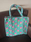 Trendy Women Floral Theme Hand Block Printed Shopper Tote Bag handbag -BYOB 