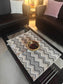 Designer Chevron White Reversible Thick Duck Cotton Floor Mat |Use as Table Décor Mat | Perfect Kids Mat