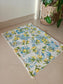 Buy Citrus Yellow Blue  Duck Cotton Floor Mat Rug | Use as Table Décor Mat | Reversible Striped Pattern