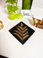 Sajja Golden Black Leaf Handmade Beads Square Coaster Doily Mat