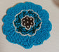 Buy Floral Glass Beaded Blue Handmade Round Beads Coaster Doily
