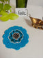 Buy Floral Glass Beaded Blue Handmade Round Beads Coaster Doily