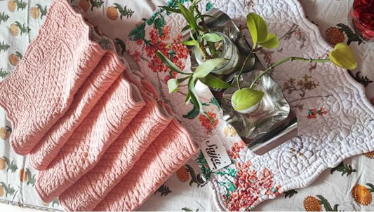 Buy Online Bring Nature Home Series Cotton Table Fabric Table Mats Set of 6 Rectangular