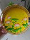 Big Metal Festive Tray Sacred Blossoms: Kamal Pichwai 10 x 10 inches | Gifting | Decor