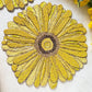 Designer Yellow Handcrafted Floral Round Beaded Glass Placemat Table Mat 