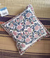 Blue Mughal Jaal Hand-Blocked Cushion Cover