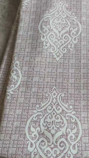 Tang Dynasty inspired  Damask Pattern Purple Hued Double Bedsheet Queen