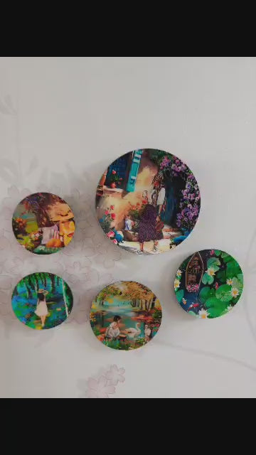 Life’s Snippets Fridge Magnets - Set of 5 Magnets in Mandala box