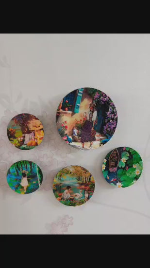 Life’s Snippets Fridge Magnets - Set of 5 Magnets in Mandala box