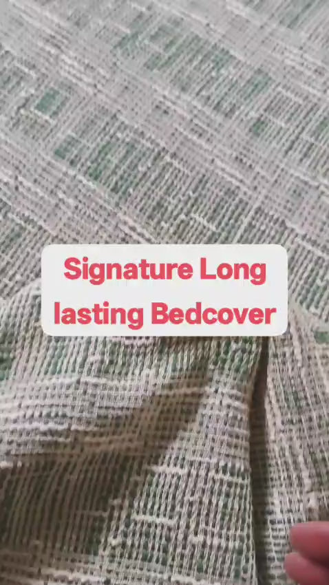 Sajja Signature Handloom Thick Soft Slub Cotton Sage Bedcovers/Bedspreads/ Blanket