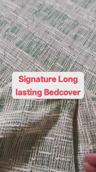 Sajja Signature Handloom Thick Soft Slub Cotton Sage Bedcovers/Bedspreads/ Blanket