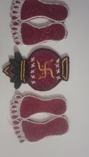 Decorative Lakshmi Pag and Kalash beads Decal coaster