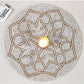 Handcrafted Glass Beads White Round Table Placemat Runner