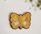 Playful Handmade Butterfly Yellow Beaded Coaster Doily