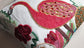 Handmade Beaded Throw Multicolour Flamingo cushion cover