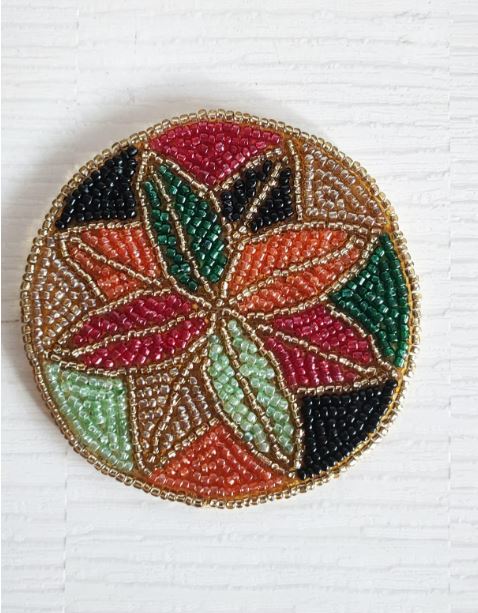 Multicolor Stylish Handmade Mandala Round Beads Coaster Doily