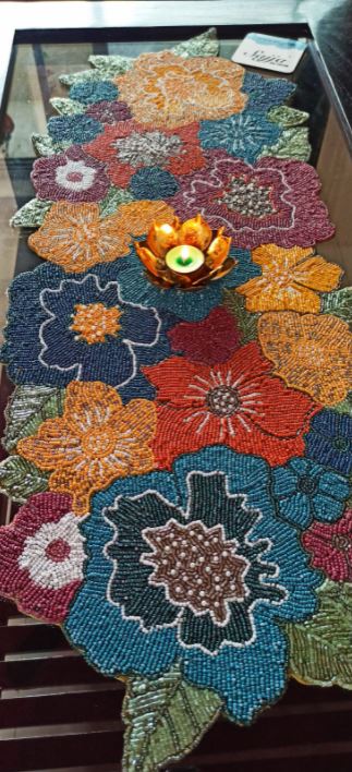 Sajja Multocolour Designer Beads Table Runner