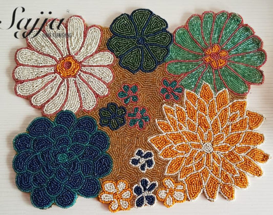 Floral Bloom Beads Table Placemat