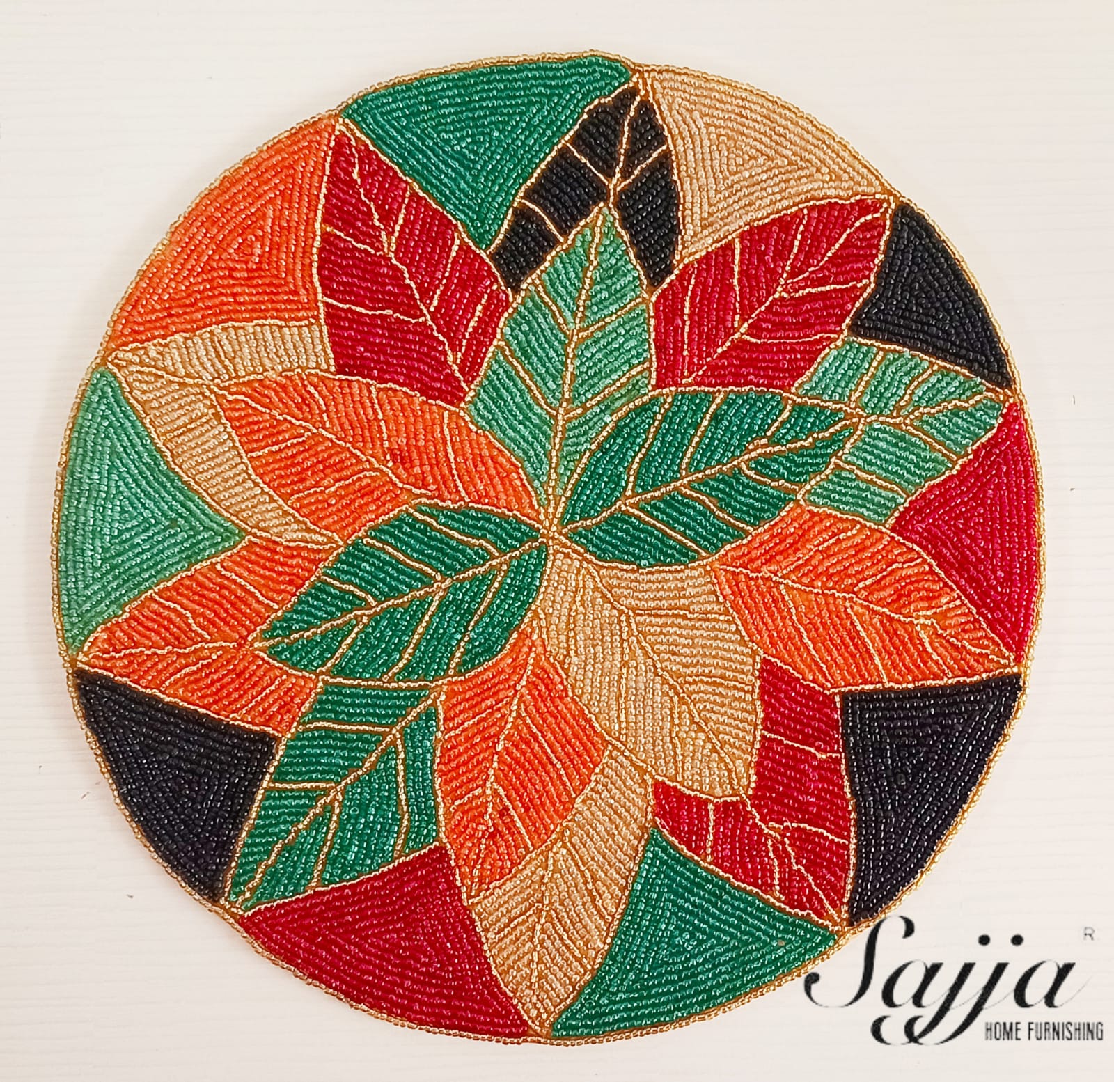 Mandala Multicolor Leaves Beads Mat