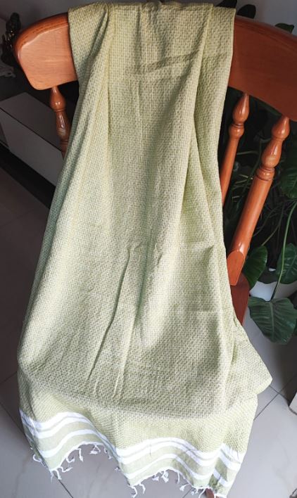 Buy Super Absorbent Organic Cotton Bath Towel With Tassel - Light Green XL for Men Women Bath
