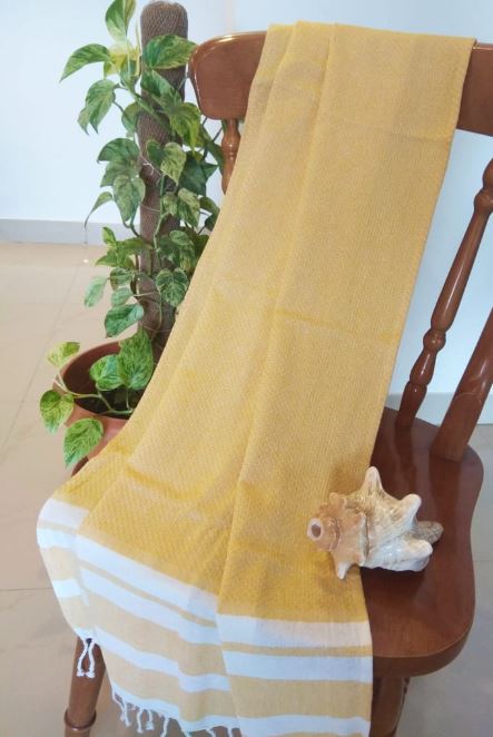 Trendy Super Absorbent Organic Cotton Beach Bath Towel Yellow XL Men